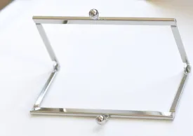 12cm Silver Purse Frame Close Channel Bag Hanger Wedding Bag Glue-In Style 12x6cm