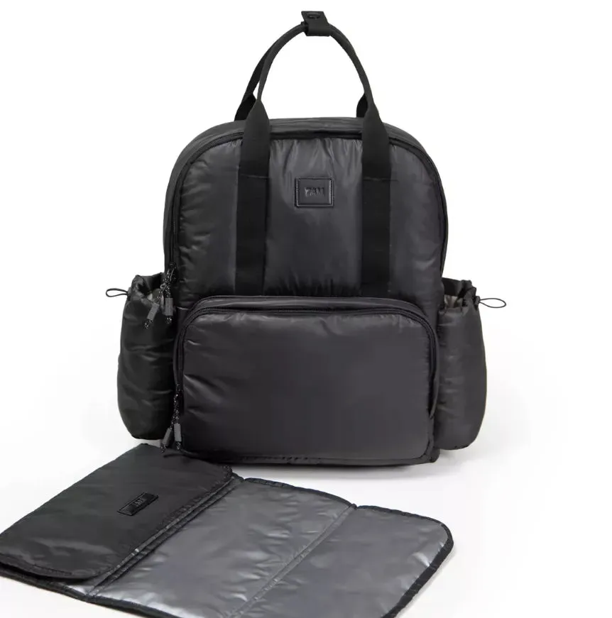 7am Enfant Diaper Bag Backpack with Portable Changing Pad - Water Resistant Shell - Black