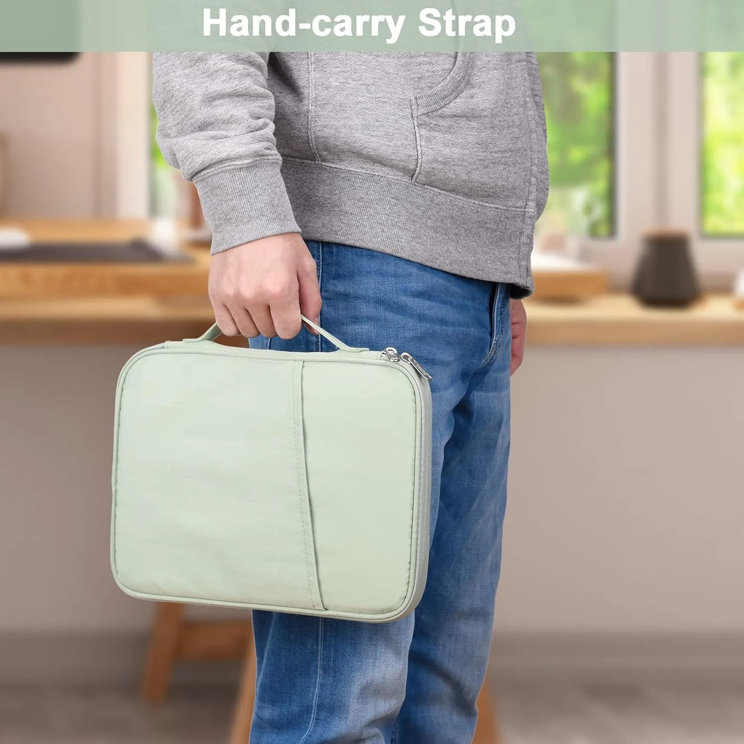 9-11 Inch Tablet Carrying Sleeve, Padded Travel Bag for iPad Pro 11-in (M4), iPad 10.9 (10th Gen), iPad Air 11-in (M2), Galaxy Tab S9/S8 (Green-Updated Version, 9-11)