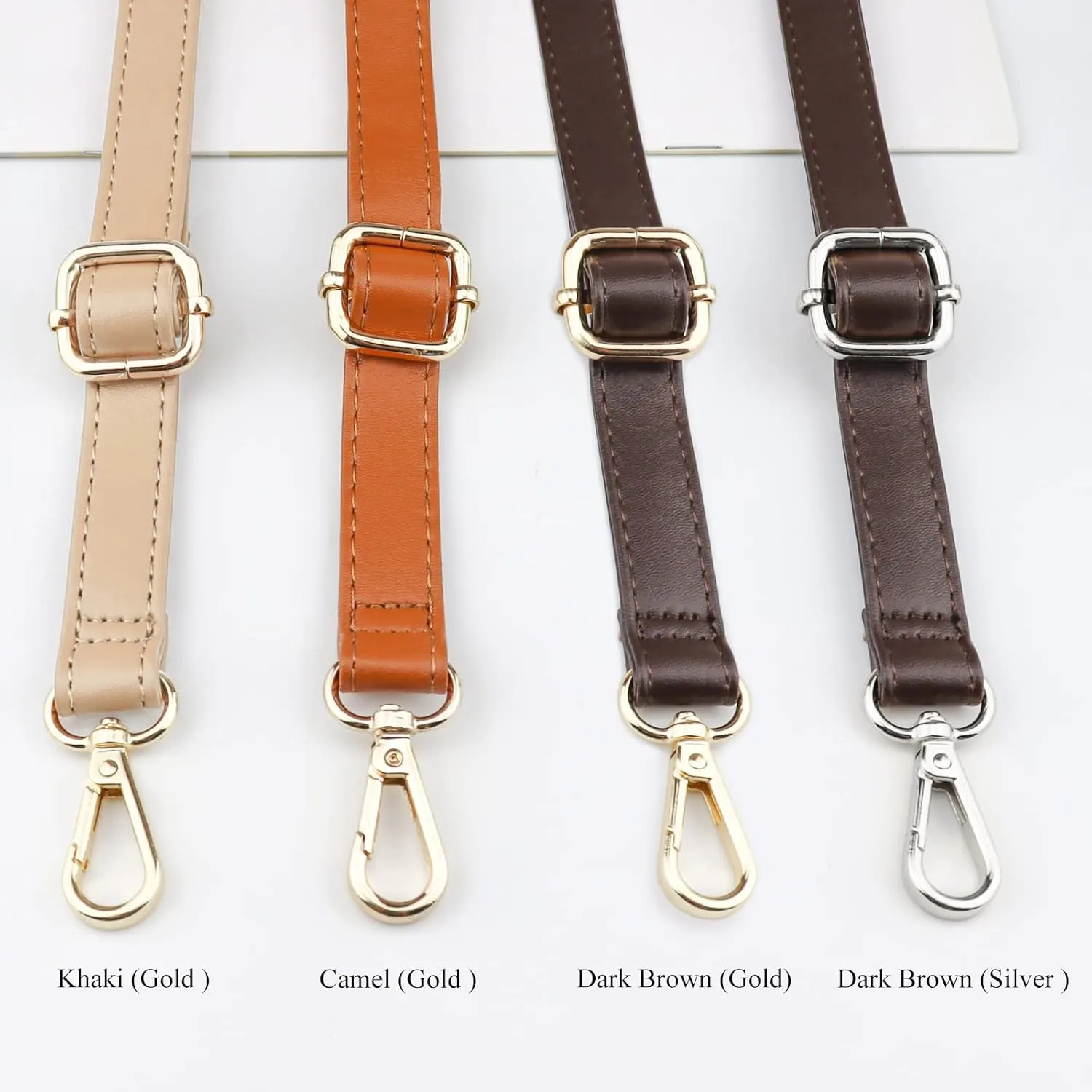 Beaulegan Purse Strap Replacement - Microfiber Leather - 59 Inch Long Adjustable for Crossbody Shoulder Bag - 0.7 Inch Wide, Dark Brown/Silver
