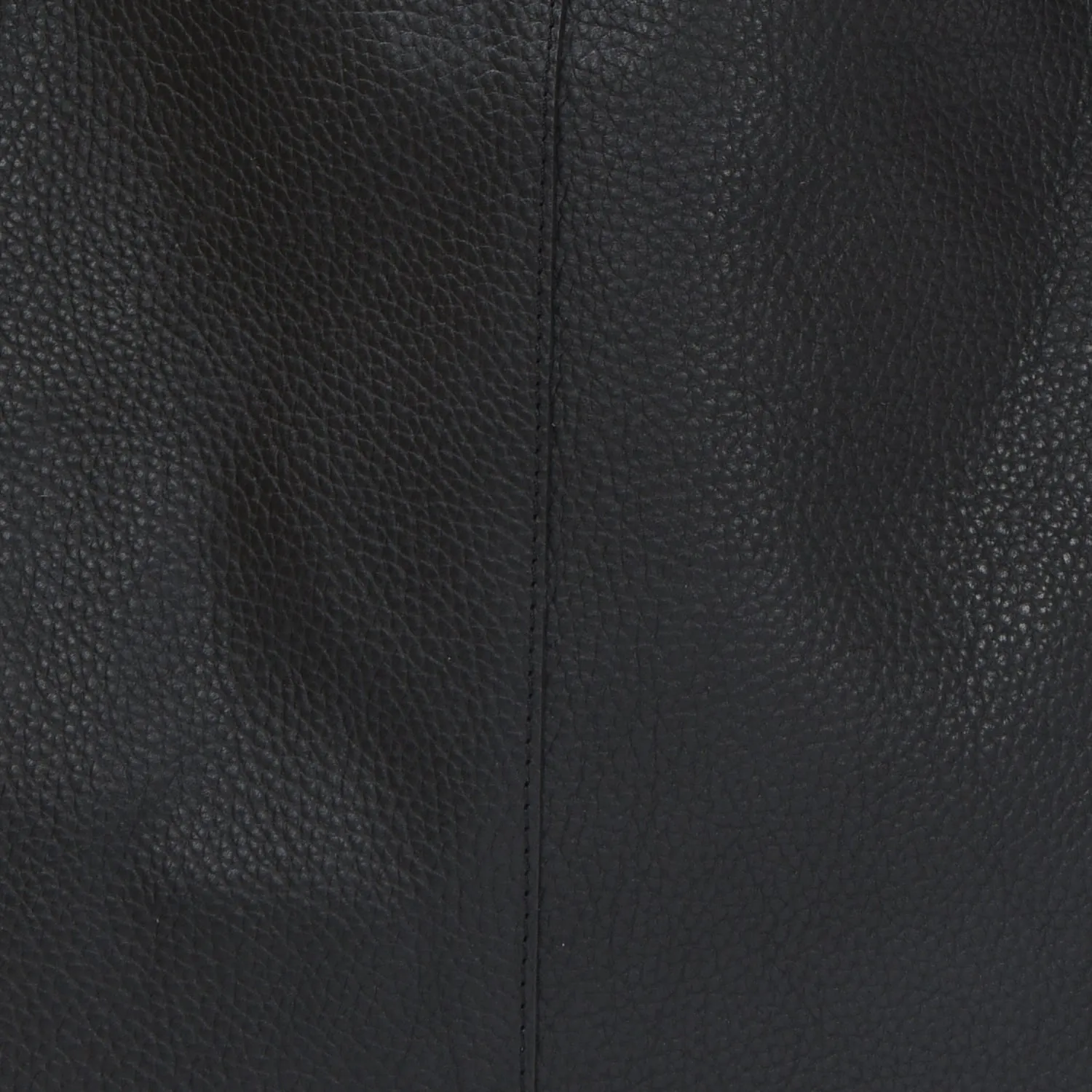 Black Leather Zip Shoulder Hobo Bag