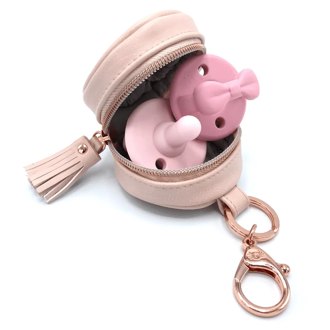 Blush Diaper Bag Keychain Charm Pod - Holds 2 Pacifiers & Clips Effortlessly to Bags
