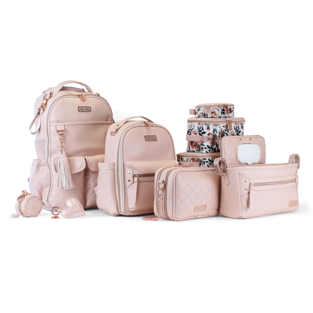 Blush Diaper Bag Keychain Charm Pod - Holds 2 Pacifiers & Clips Effortlessly to Bags