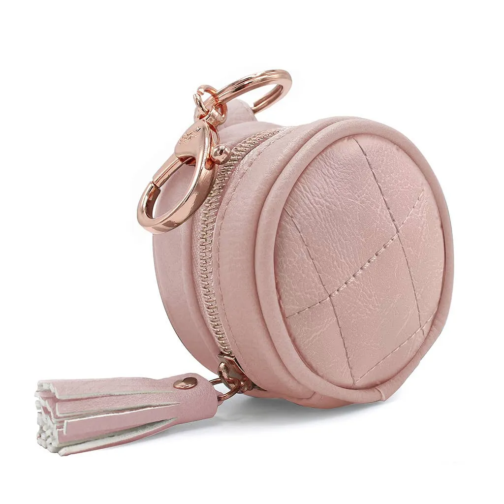 Blush Diaper Bag Keychain Charm Pod - Holds 2 Pacifiers & Clips Effortlessly to Bags