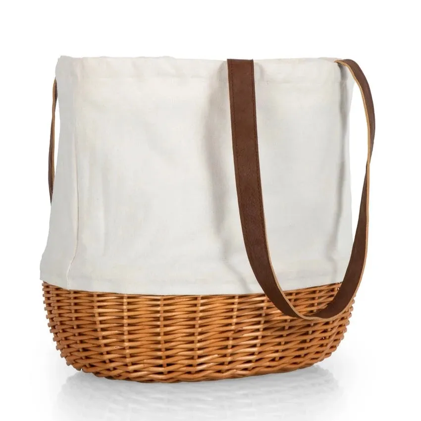 Canvas & Willow Basket Tote: Beige
