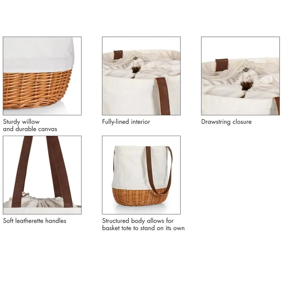 Canvas & Willow Basket Tote: Beige
