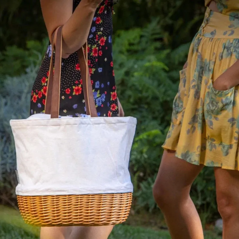 Canvas & Willow Basket Tote: Beige