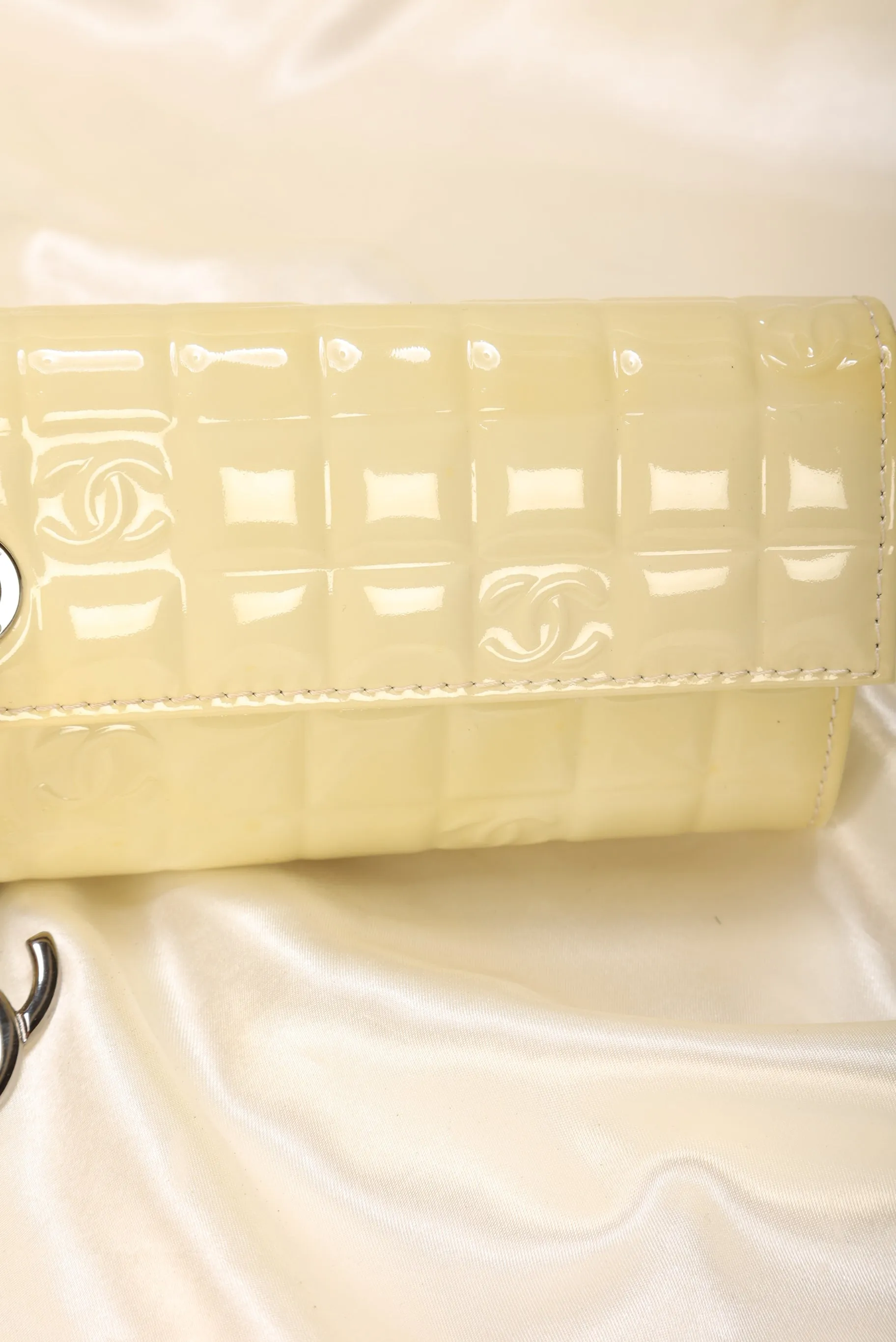 CL Patent Yellow Chocolate Bar Clutch