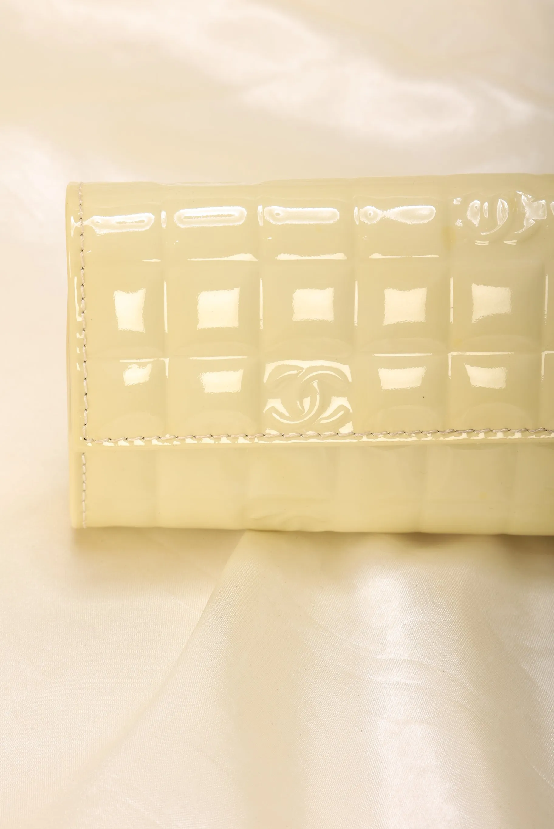 CL Patent Yellow Chocolate Bar Clutch
