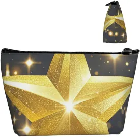 Cosmetic Bag Portable Makeup Bag gold star Toiletry Bag Large Capacity Zipper Pouch Waterproof Toiletry Pouch Makeup Organizer Case for Women Men