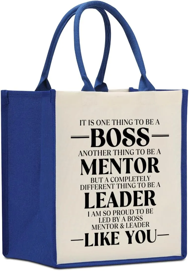 Decohim Boss Lady Gifts: Waterproof Canvas Tote Bag for Birthday or Boss Day