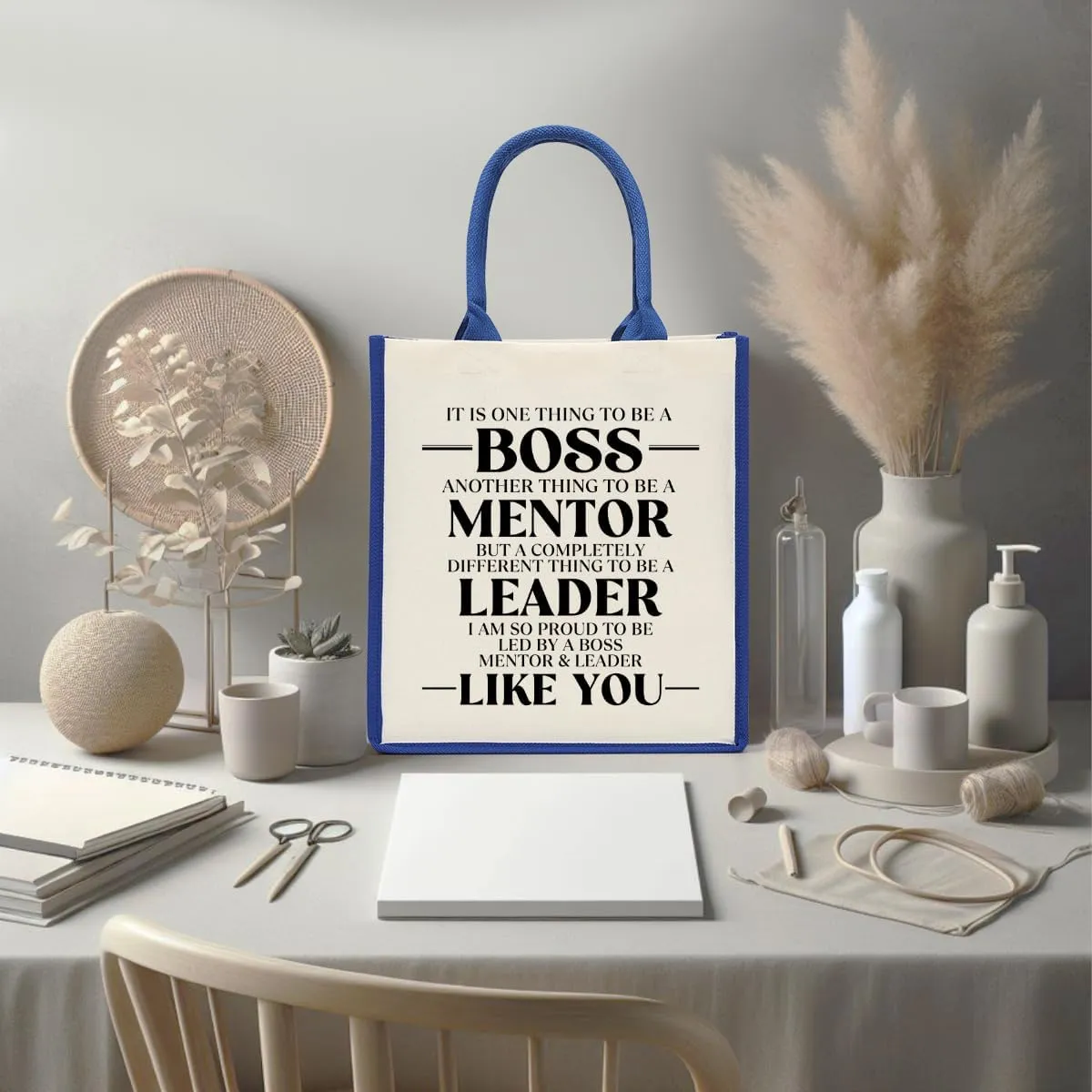 Decohim Boss Lady Gifts: Waterproof Canvas Tote Bag for Birthday or Boss Day