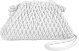 ELDA Quilted Clutch Handbag - Cloud Purse Fashion Ruched Leather Hobo Bag