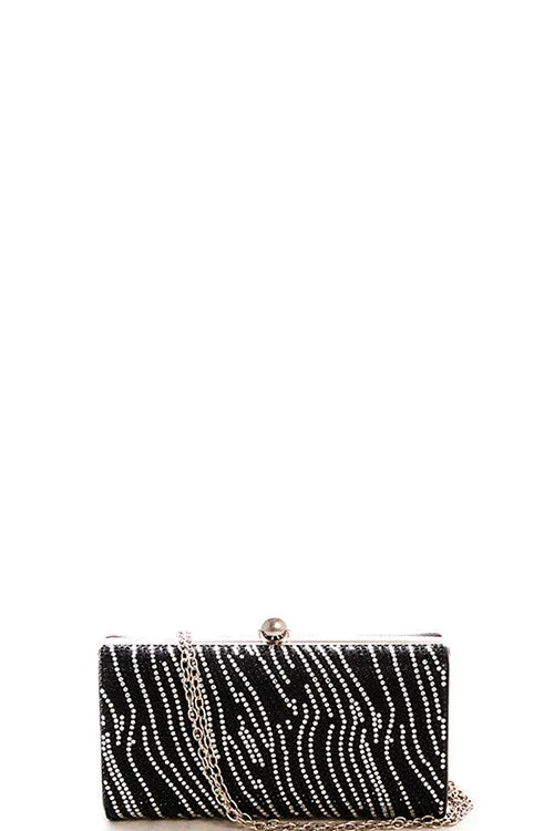 Elegant Black Sparkling Rhinestone Clutch