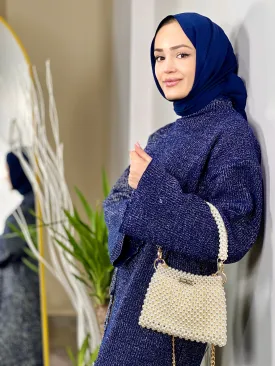 Elegant Crochet Clutch Bag with Pearls (ELLEGANT)