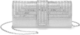 Evening Bags Clutch Purses for Women Formal, Sequin Rhinestone Handbags Sparkly Stylish for Disco Wedding Guest Party Silver