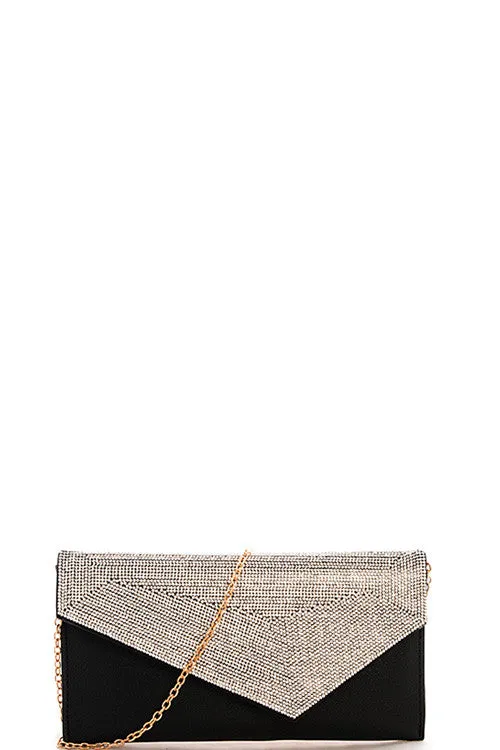 Fashion Rhinestone Black Clutch