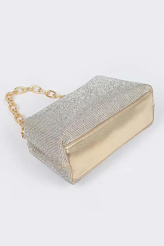 Gold Rhinestone Party Clutch