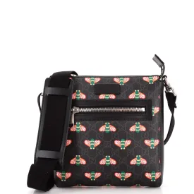 GUCCI Front Zip Messenger Bestiary Bee Print GG Coated Canvas Small