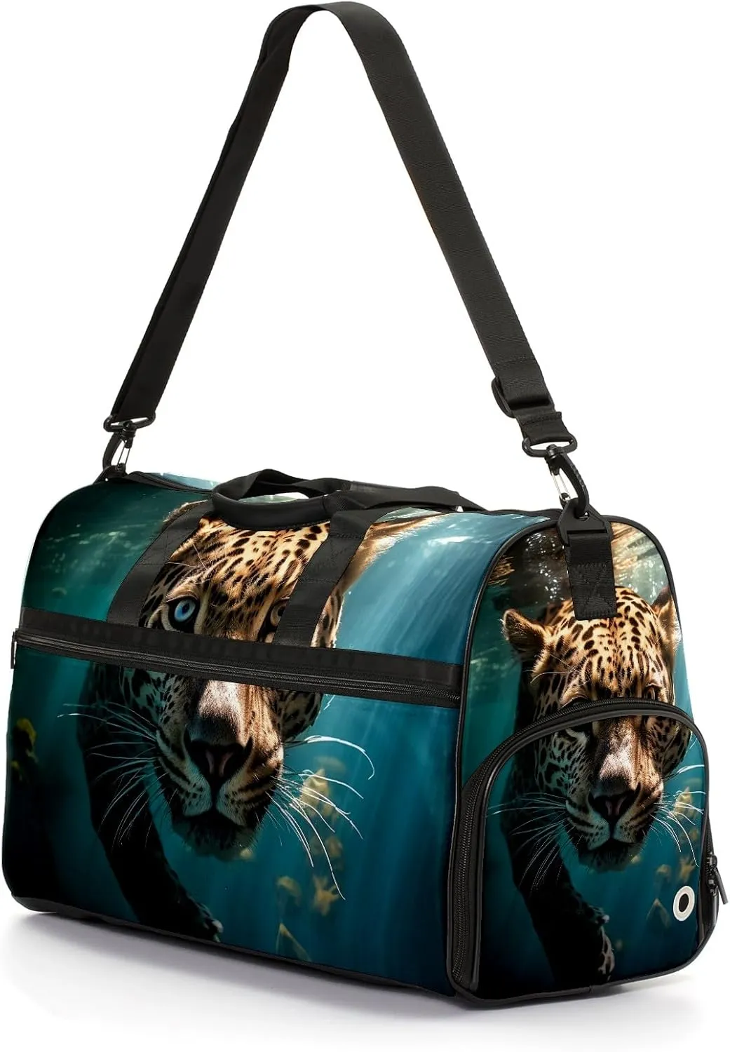 Gym Bag Women's Sports Yoga Bag - Fits up to 13.3" Laptop   Shoe Compartment, Overnight Weekender Bag Travel Bag, Dance Bag, Cheetah Underwater - 2