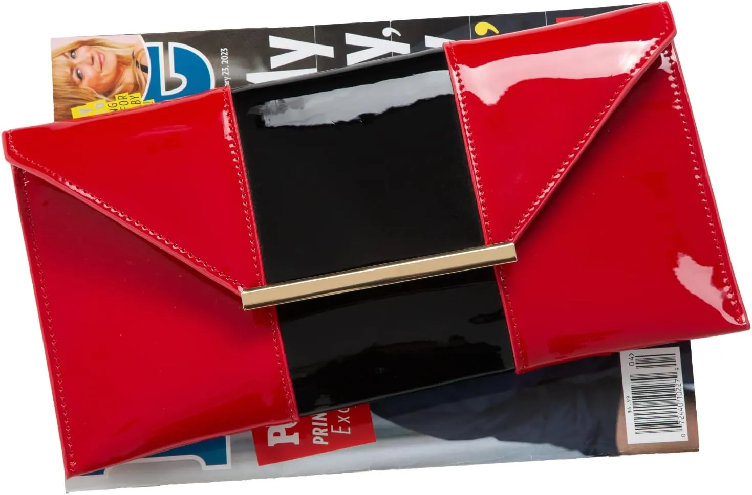 JNB Faux Patent Leather Envelope Candy Clutch