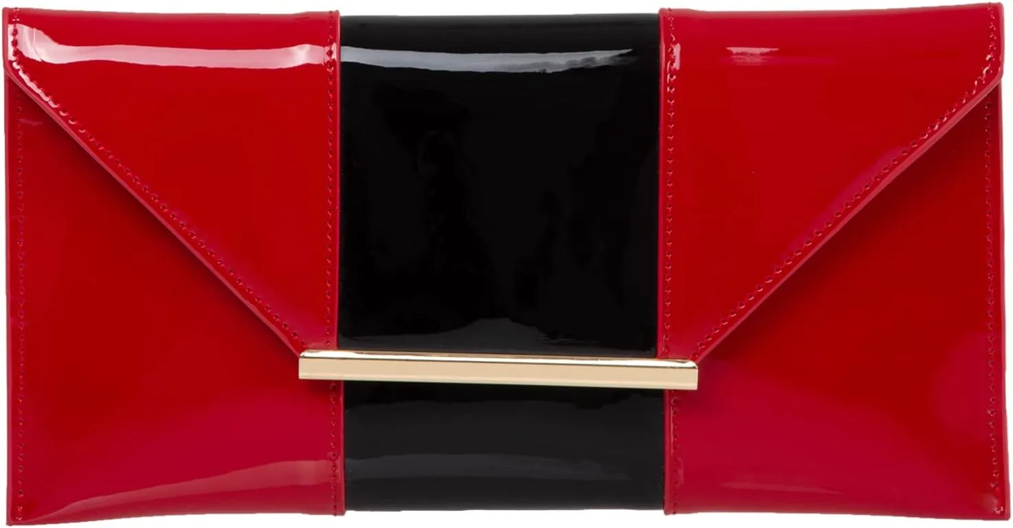 JNB Faux Patent Leather Envelope Candy Clutch