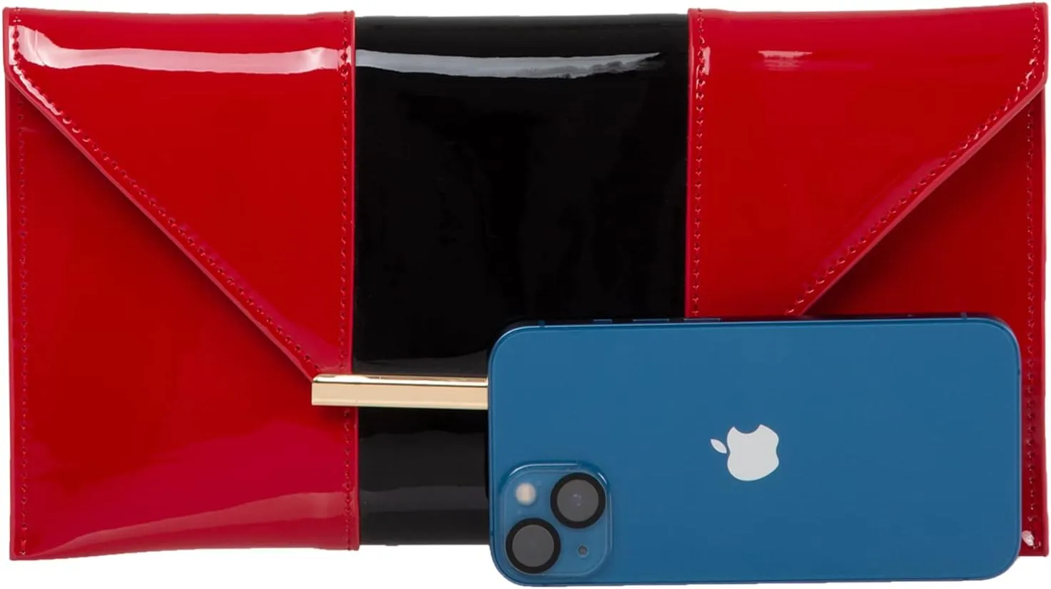 JNB Faux Patent Leather Envelope Candy Clutch