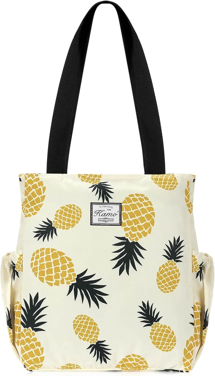 KAMO Floral Tote Bag - Waterproof Lightweight Handbags Travel Shoulder Bag for Hiking Yoga Gym Swimming Travel Beach