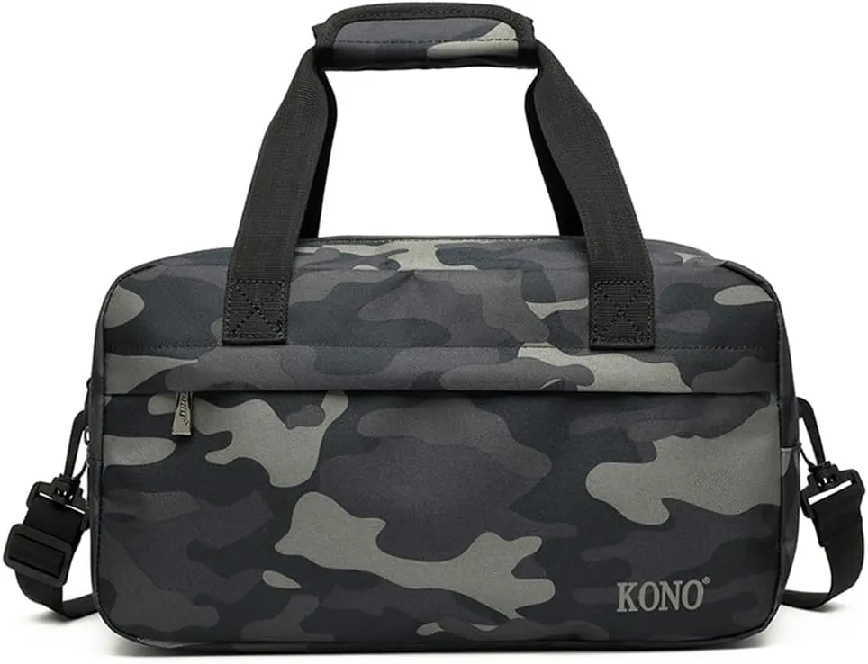Kono Travel Duffel - 14L Under Seat Carry-On Sports Tote Gym Weekender Overnight Bag - 13.78"x7.87"x7.87" Camo
