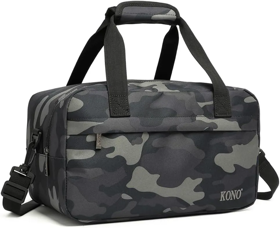 Kono Travel Duffel - 14L Under Seat Carry-On Sports Tote Gym Weekender Overnight Bag - 13.78"x7.87"x7.87" Camo