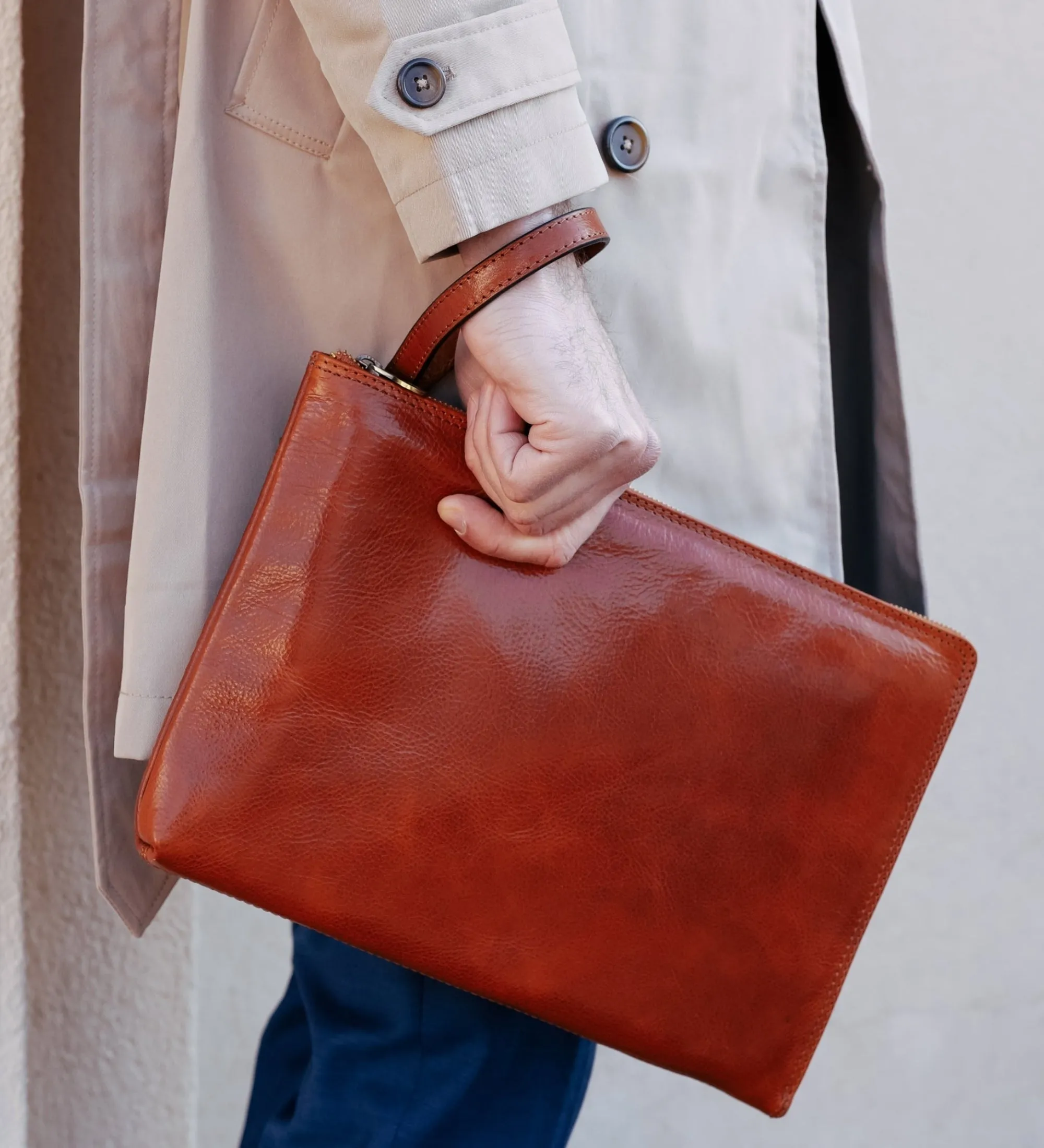 Large Leather Mens Clutch Purse - The Brothers Karamazov