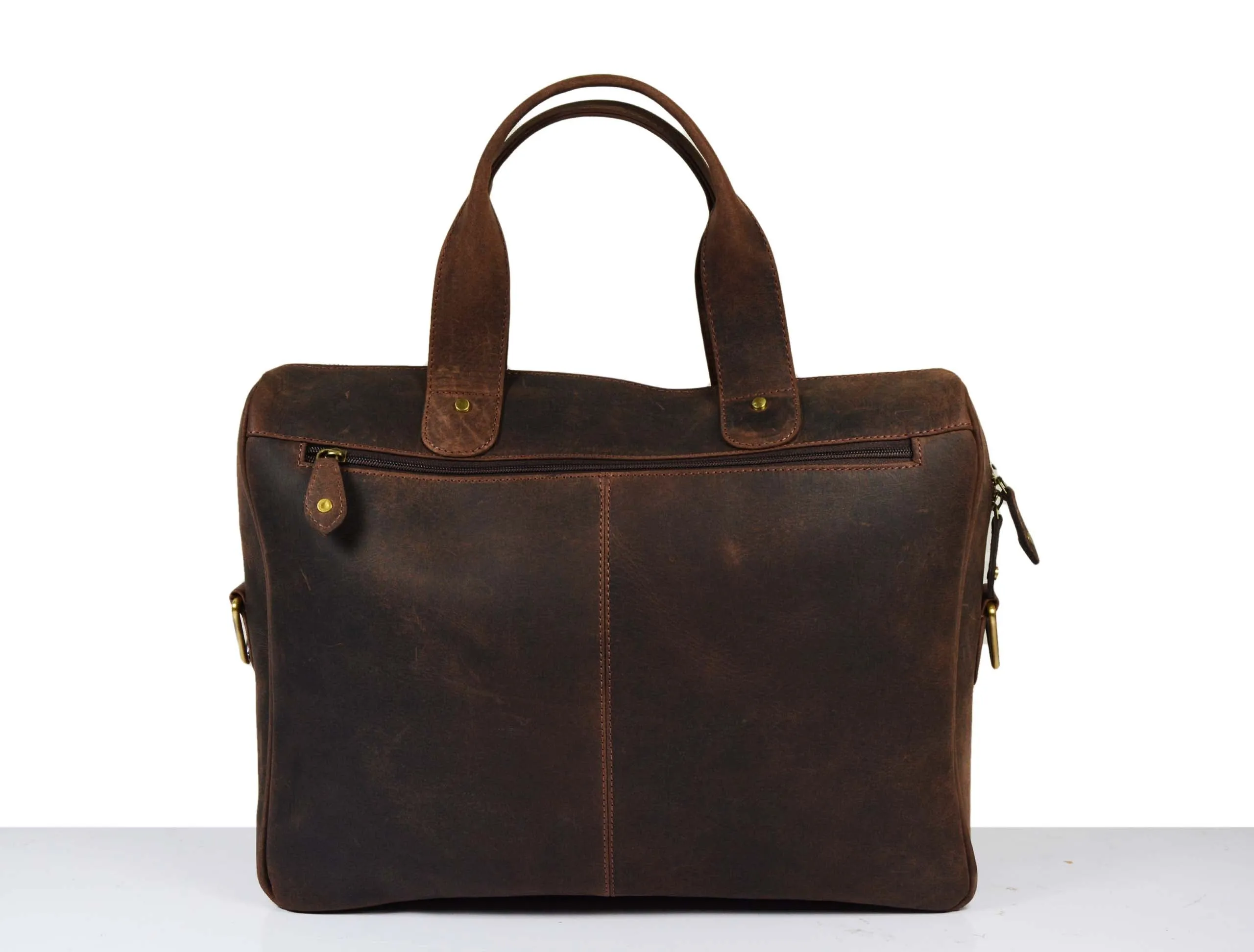 Lowell Leather Portfolio Bag  16" -  Walnut Brown