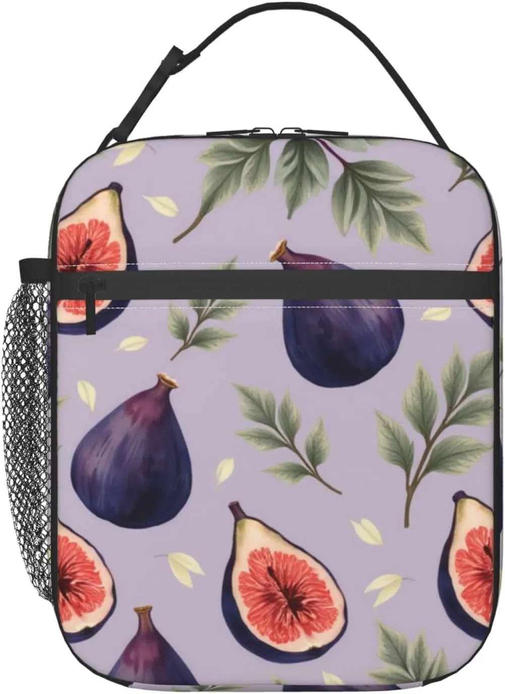 Lunch Bag Purple Figs Insulated Lunch Box Reusable Lunch Bag Women Men Cooler Tote Bag Work Picnic Office