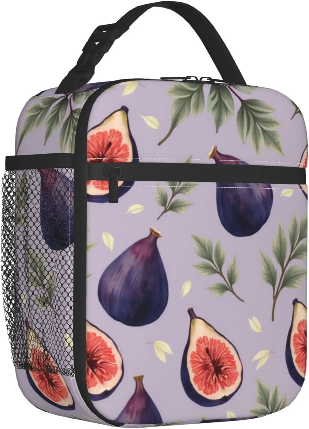 Lunch Bag Purple Figs Insulated Lunch Box Reusable Lunch Bag Women Men Cooler Tote Bag Work Picnic Office