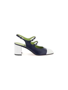 Mary Jane Two-Tone Patent Slingback Pumps