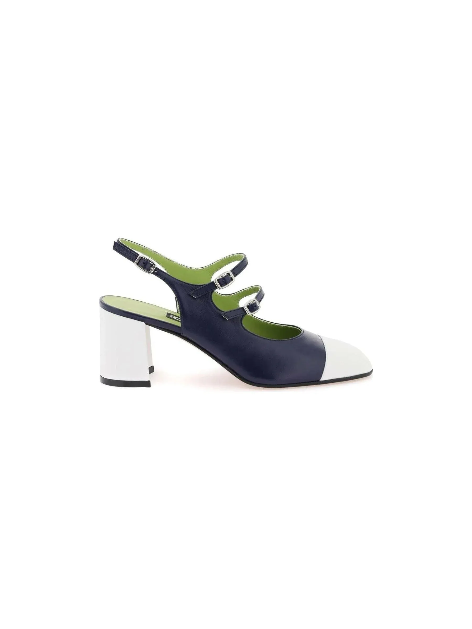 Mary Jane Two-Tone Patent Slingback Pumps