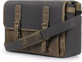 MegaGear Italian Leather Messenger Bag, Lightweight Unisex Business Briefcase Satchel Portfolio, Multi Compartment, Olive