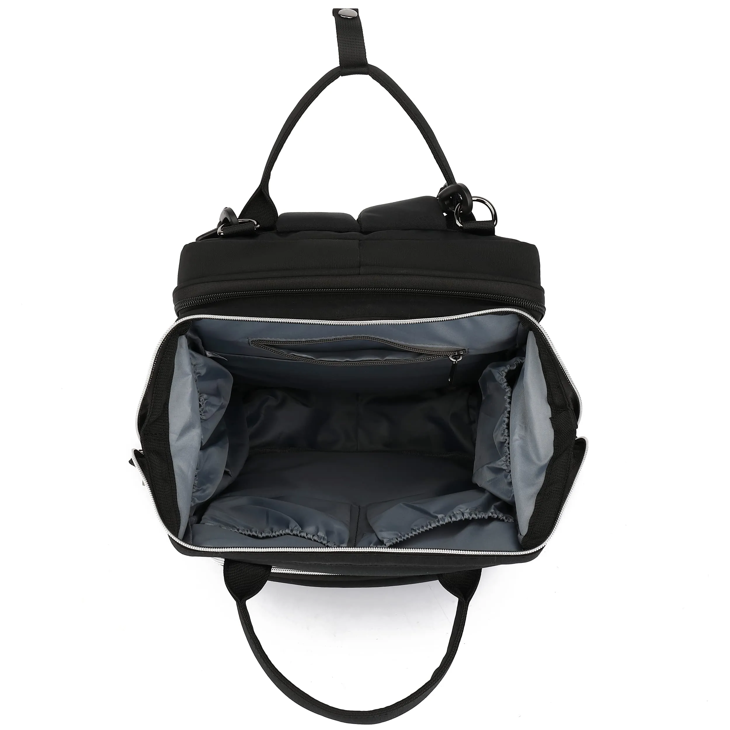 Multifunctional Diaper Bag - Large Capacity with Insulated Bottle Holders | Stroller Straps Included | M | Black