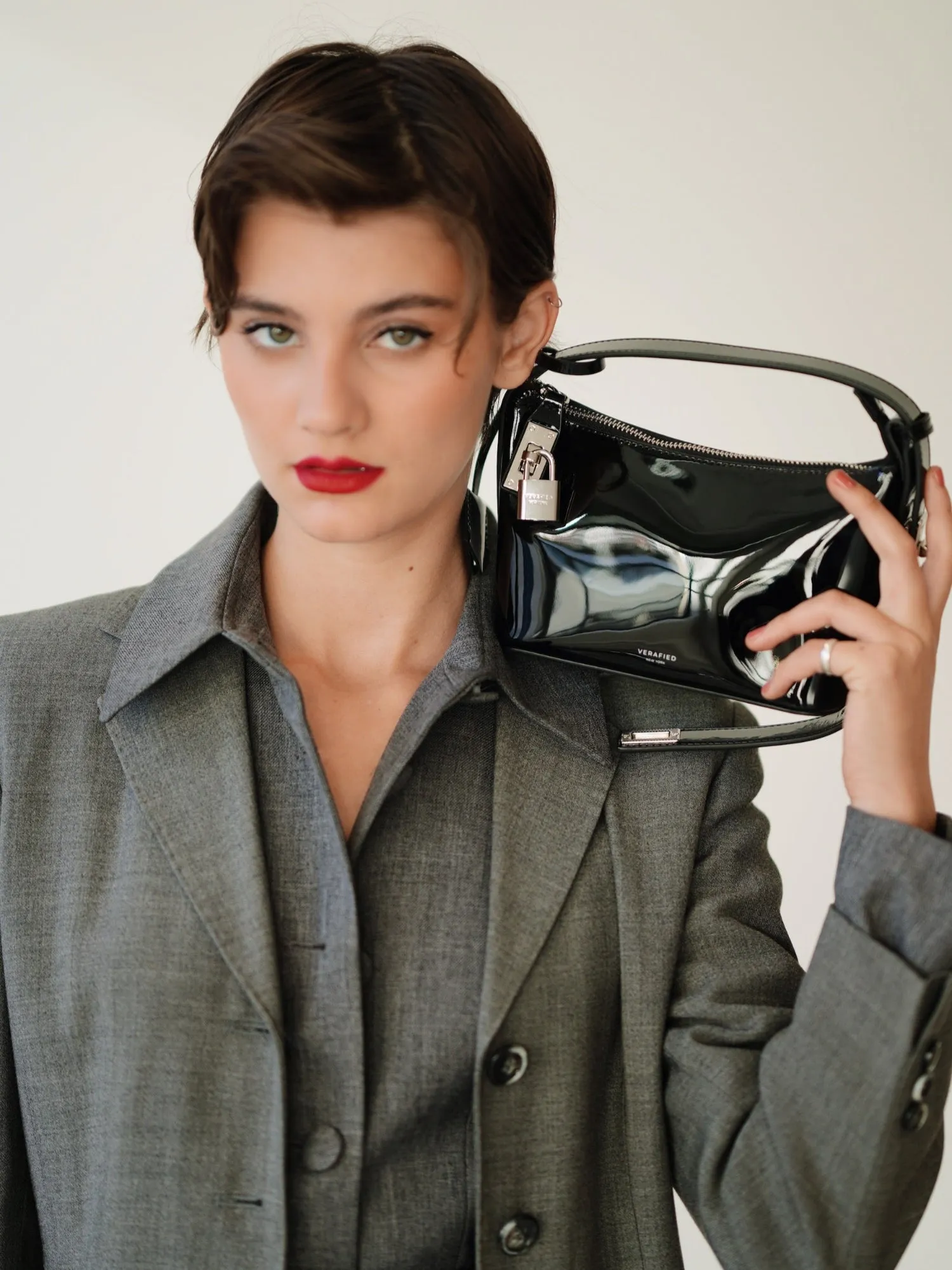 Patent Mini Silver Black Hobo Bag(Limited Edition)