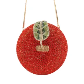 Pre Order:  3D Apple Rhinestone Handbag