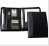 Professional Luxury Genuine Leather A4 Compendium Zip Around Smooth Leather Strap Business Portfolio