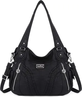 Purses and Handbags Women Fashion Tote Bag Shoulder Bags Top Handle Satchel Purses Washed Synthetic Leather Handbag