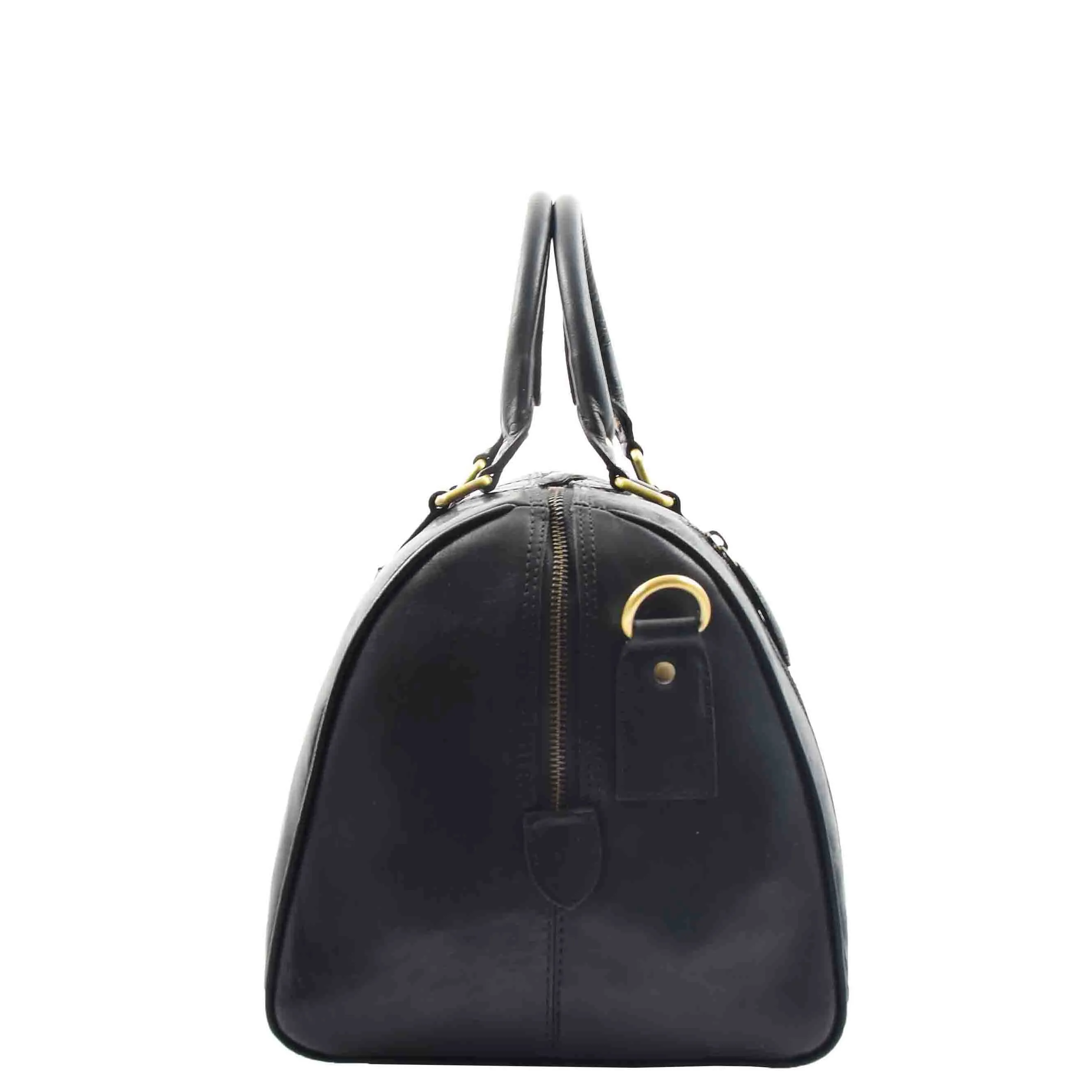 Real Leather Large Size Luxury Duffle Bag ROVE Black