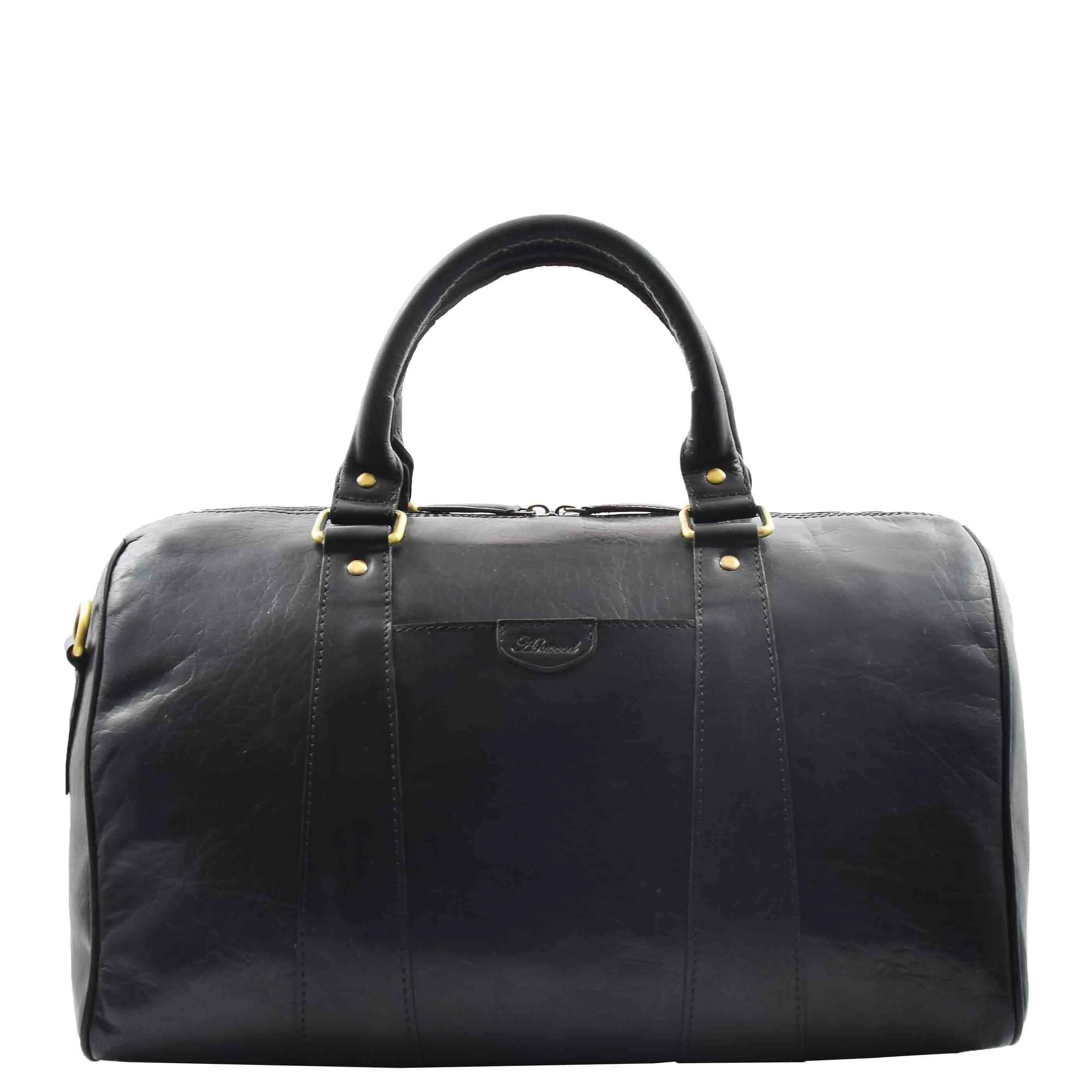 Real Leather Large Size Luxury Duffle Bag ROVE Black