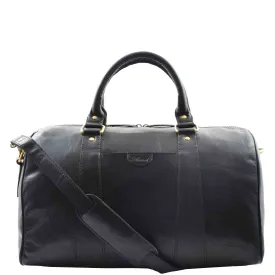 Real Leather Large Size Luxury Duffle Bag ROVE Black