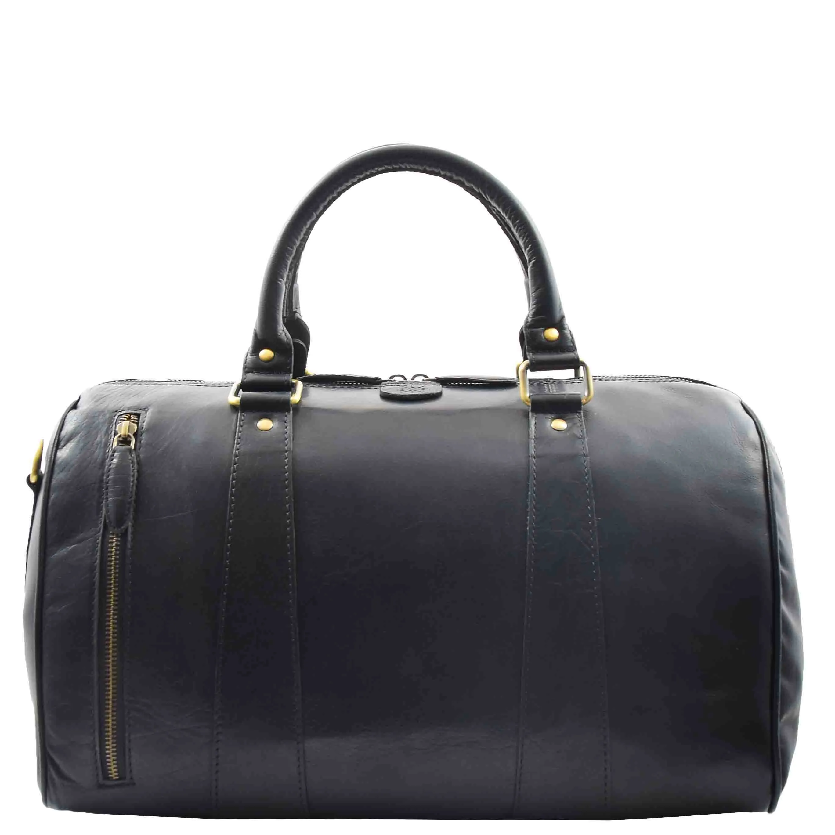 Real Leather Large Size Luxury Duffle Bag ROVE Black