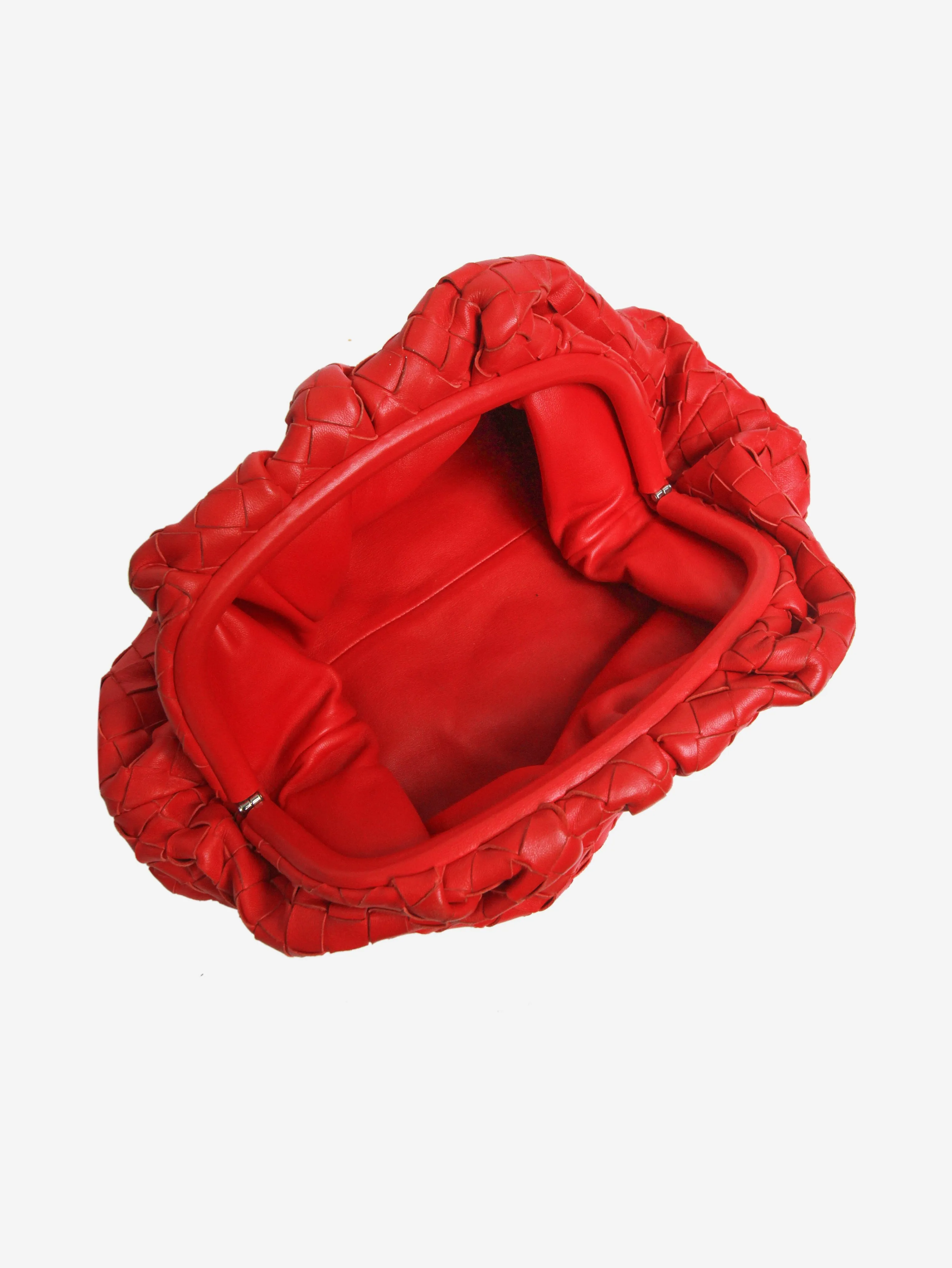 Red The Pouch Intrecciato leather clutch bag