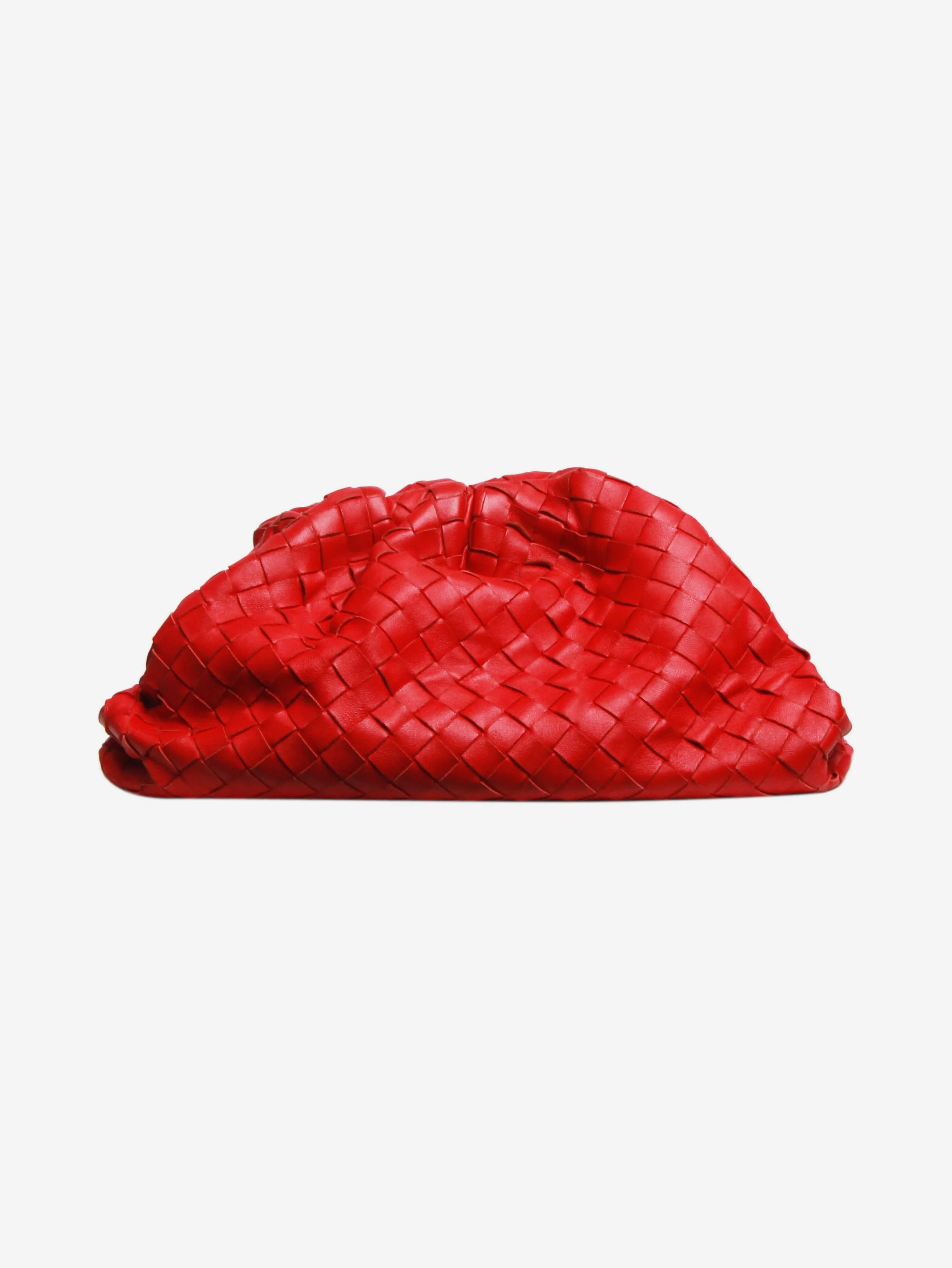 Red The Pouch Intrecciato leather clutch bag