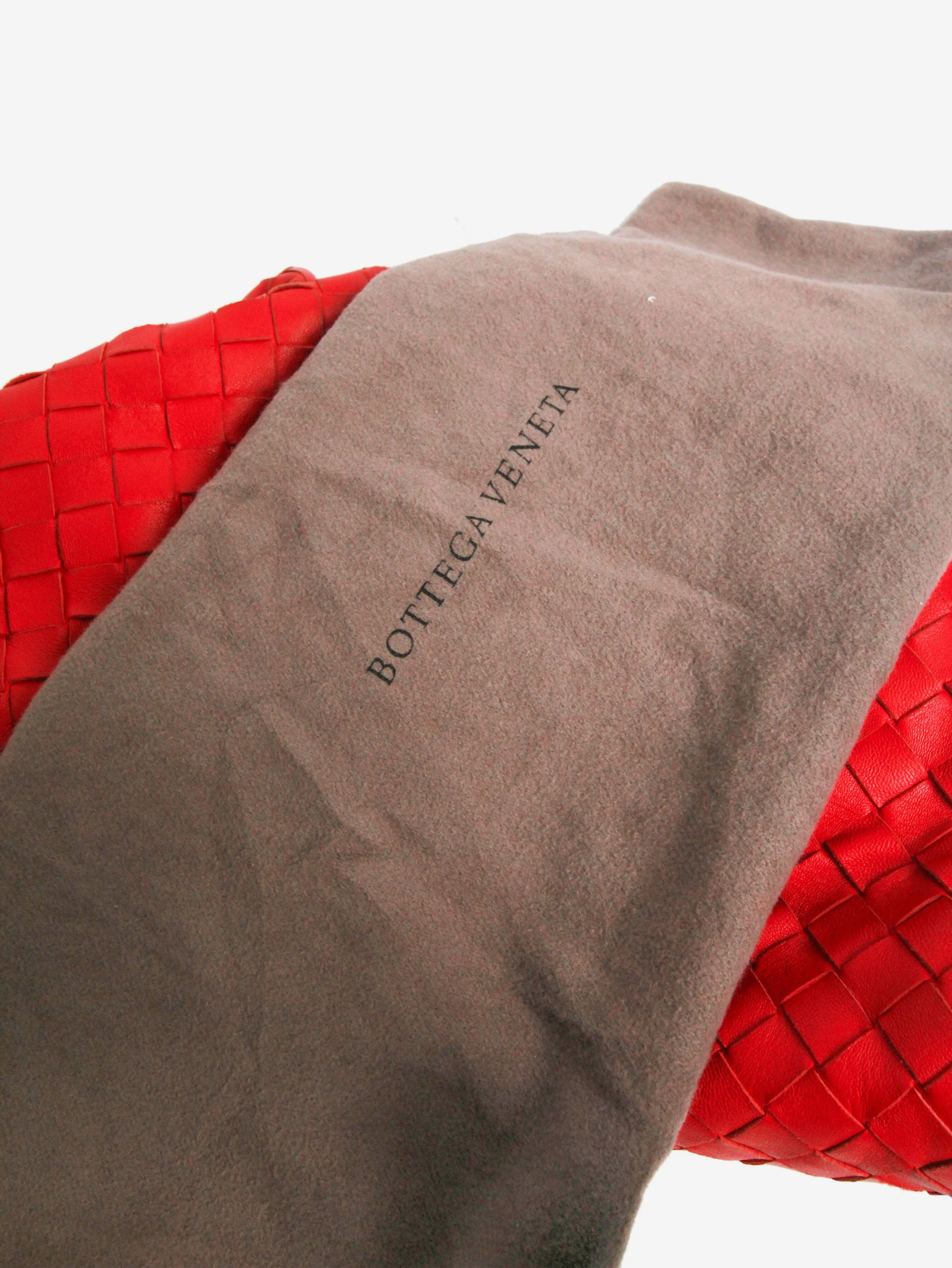 Red The Pouch Intrecciato leather clutch bag