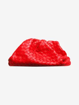 Red The Pouch Intrecciato leather clutch bag